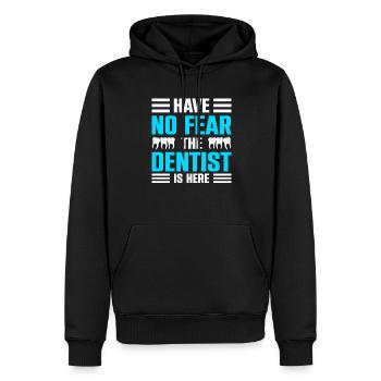 N’ayez pas peur Le dentiste est ici Zahnarzt - Sweat à capuche Premium bio Homme - noir - Devant - Nico (187cm)