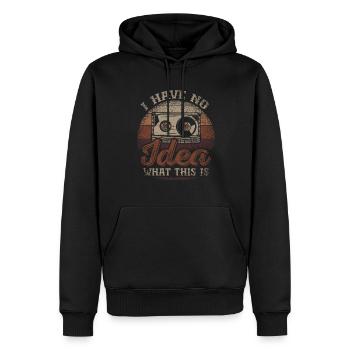 Je n’ai aucune idée de ce que c’est cassette - Sweat à capuche Premium bio Homme - noir - Devant - Nico (187cm)