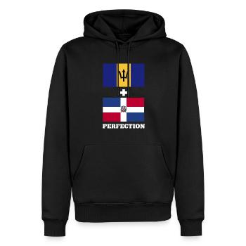Drapeau de la Barbade Bayan barbadien - Sweat à capuche Premium bio Homme - noir - Devant - Nico (187cm)