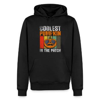 La citrouille la plus cool du patch Halloween - Sweat à capuche Premium bio Homme - noir - Devant - Nico (187cm)