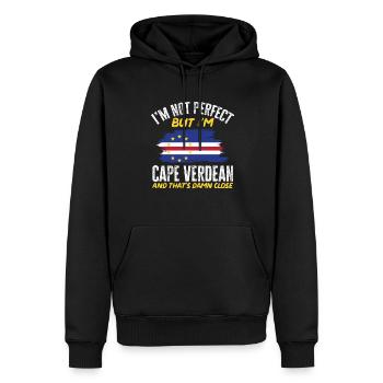 Drapeau du Cap-Vert Drapeau du Cap-Vert - Sweat à capuche Premium bio Homme - noir - Devant - Nico (187cm)