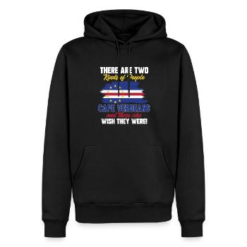 Drapeau du Cap-Vert Drapeau du Cap-Vert - Sweat à capuche Premium bio Homme - noir - Devant - Nico (187cm)