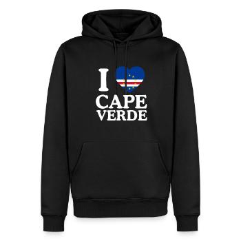 Drapeau du Cap-Vert Drapeau du Cap-Vert - Sweat à capuche Premium bio Homme - noir - Devant - Nico (187cm)