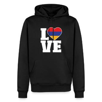 Armenische Flagge Armenien - Männer Premium Bio Hoodie - Schwarz - Vorne - Nico (187cm)