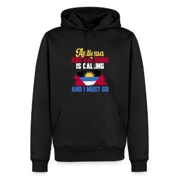 Antigua and Barbuda flag - Men’s Premium Organic Hoodie - black - Front - Nico (187cm)