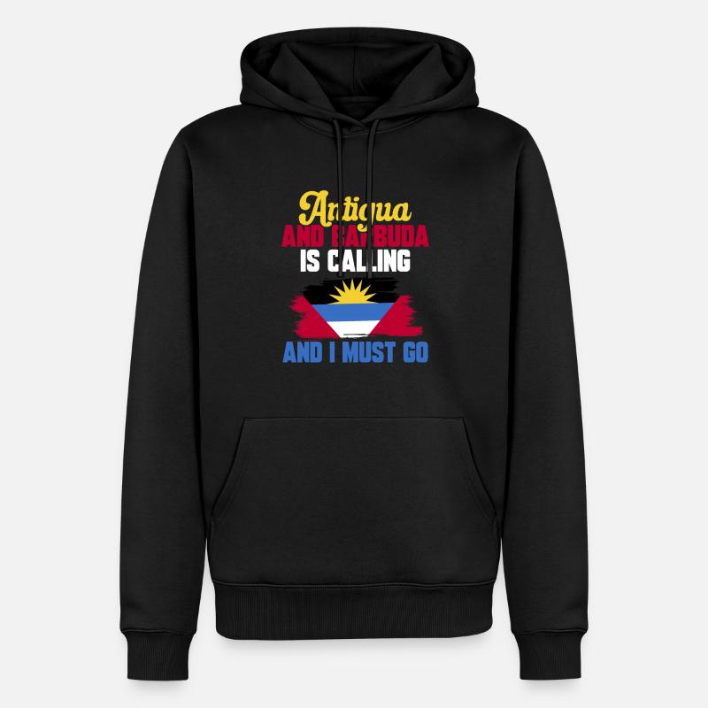 Drapeau d’Antigua-et-Barbuda - Sweat à capuche Premium bio Homme - noir