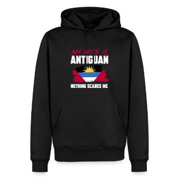 Drapeau d’Antigua-et-Barbuda - Sweat à capuche Premium bio Homme - noir - Devant - Nico (187cm)