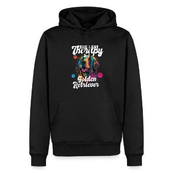 The Best Therapy Is A Golden Retriever Dog Mom - Männer Premium Bio Hoodie - Schwarz - Vorne - Nico (187cm)