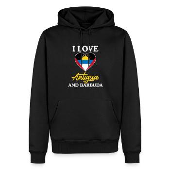 Drapeau d’Antigua-et-Barbuda - Sweat à capuche Premium bio Homme - noir - Devant - Nico (187cm)