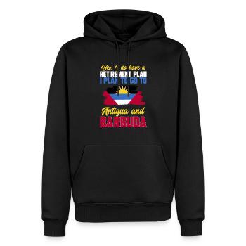 Drapeau d’Antigua-et-Barbuda - Sweat à capuche Premium bio Homme - noir - Devant - Nico (187cm)