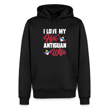 Antigua and Barbuda flag - Men’s Premium Organic Hoodie - black - Front - Nico (187cm)