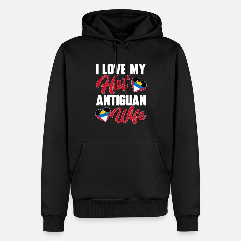 Drapeau d’Antigua-et-Barbuda - Sweat à capuche Premium bio Homme - noir