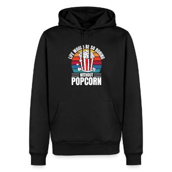 Vintage Life Would Be So Boring Without Popcorn Re - Men’s Premium Organic Hoodie - black - Front - Nico (187cm)