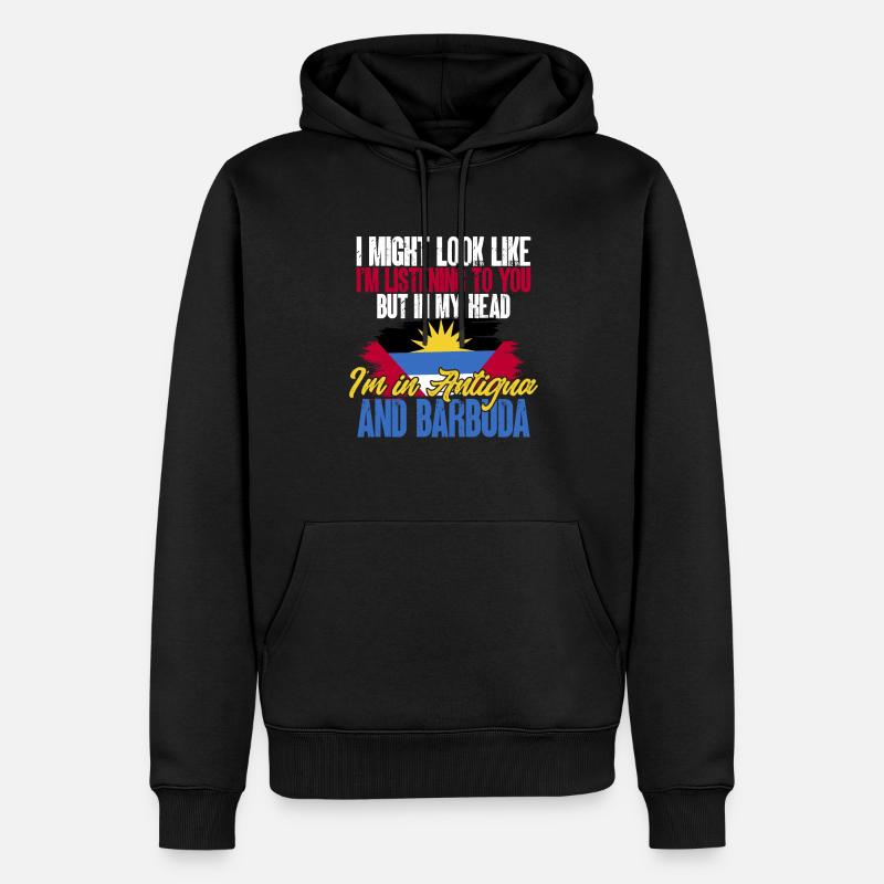 Drapeau d’Antigua-et-Barbuda - Sweat à capuche Premium bio Homme - noir