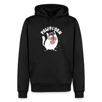 Drôle de soirée cinéma Popcorn Enthusiast Cute Pawpcorn - Sweat à capuche Premium bio Homme - noir - Devant - Nico (187cm)