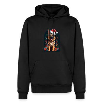 Lustiger Deutscher Schäferhund Mit - Männer Premium Bio Hoodie - Schwarz - Vorne - Nico (187cm)