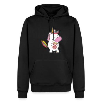 Popcorn Licorne Drôle de Théâtre Cinéma Snack Film N - Sweat à capuche Premium bio Homme - noir - Devant - Nico (187cm)