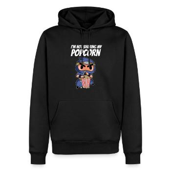 Funny I'm Not Sharing My Popcorn Ninja Movie Nigh - Men’s Premium Organic Hoodie - black - Front - Nico (187cm)