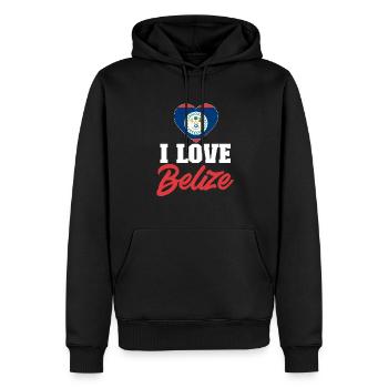 Belize Flagge Belizer - Männer Premium Bio Hoodie - Schwarz - Vorne - Nico (187cm)