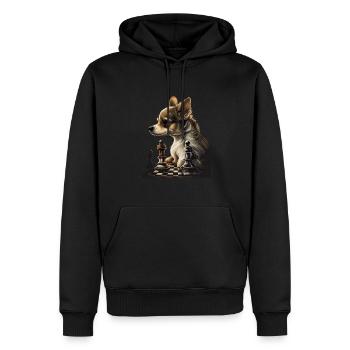 Chihuahua | Chess | Chess Player | Board | Queen | - Men’s Premium Organic Hoodie - black - Front - Nico (187cm)