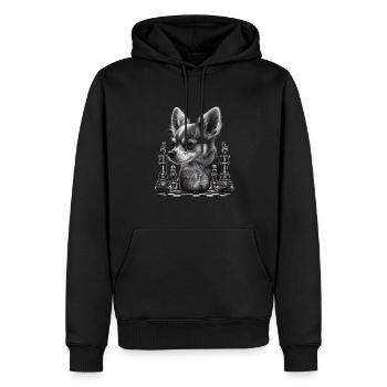 Chihuahua | Chess | Chess Player | Board | Queen | - Men’s Premium Organic Hoodie - black - Front - Nico (187cm)
