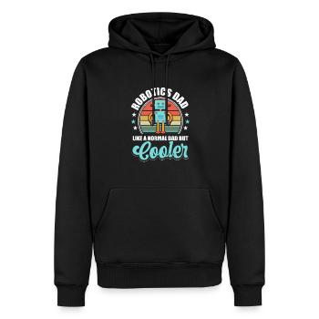 Vintage Droid Builder Robotics Dad Father Retro - Men’s Premium Organic Hoodie - black - Front - Nico (187cm)