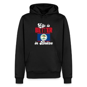 Belize Flagge Belizer - Männer Premium Bio Hoodie - Schwarz - Vorne - Nico (187cm)