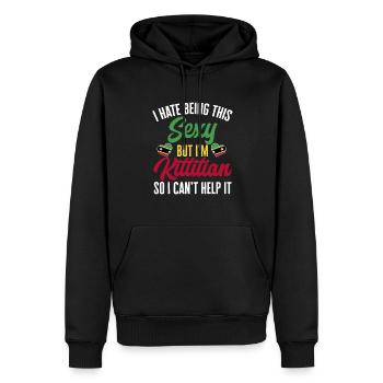 St. Kitts und Nevis Flagge - Männer Premium Bio Hoodie - Schwarz - Vorne - Nico (187cm)