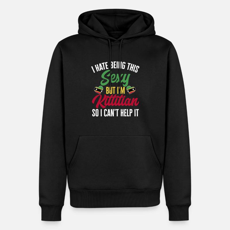 Drapeau de Saint-Kitts-et-Nevis - Sweat à capuche Premium bio Homme - noir