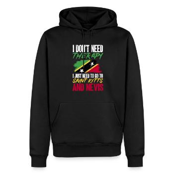 St. Kitts und Nevis Flagge - Männer Premium Bio Hoodie - Schwarz - Vorne - Nico (187cm)