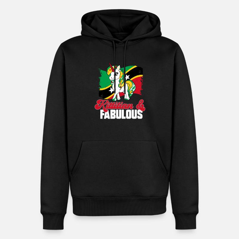 Drapeau de Saint-Kitts-et-Nevis - Sweat à capuche Premium bio Homme - noir