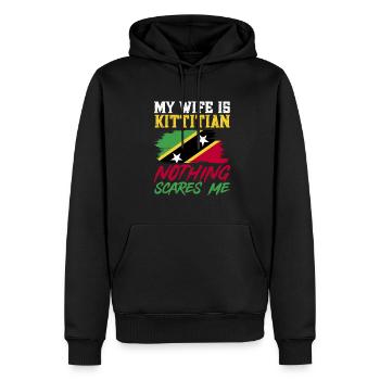 St. Kitts und Nevis Flagge - Männer Premium Bio Hoodie - Schwarz - Vorne - Nico (187cm)