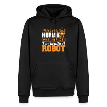 C’est drôle C’est mon costume humain, je suis vraiment un robot - Sweat à capuche Premium bio Homme - noir - Devant - Nico (187cm)