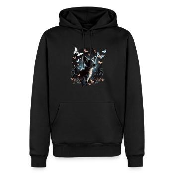 Chihuahua mit Schmetterling |Süßer Hund Bunt Natur - Männer Premium Bio Hoodie - Schwarz - Vorne - Nico (187cm)