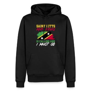 St. Kitts und Nevis Flagge - Männer Premium Bio Hoodie - Schwarz - Vorne - Nico (187cm)