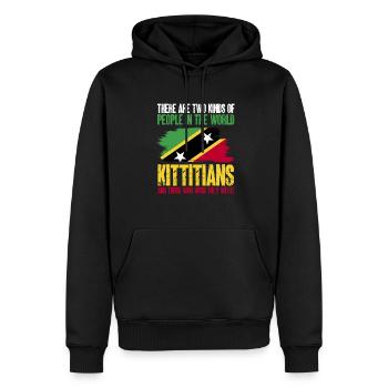 St. Kitts und Nevis Flagge - Männer Premium Bio Hoodie - Schwarz - Vorne - Nico (187cm)