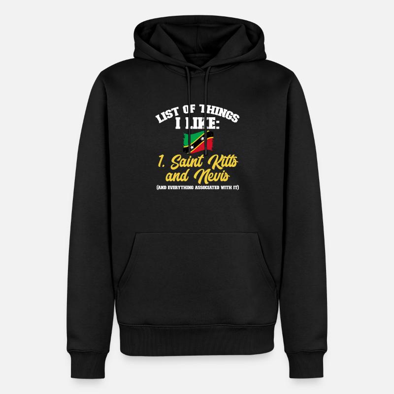Drapeau de Saint-Kitts-et-Nevis - Sweat à capuche Premium bio Homme - noir