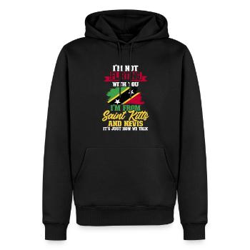 St. Kitts und Nevis Flagge - Männer Premium Bio Hoodie - Schwarz - Vorne - Nico (187cm)