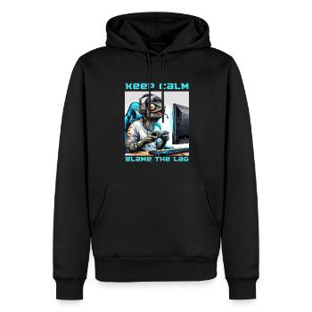 Modèles de chemises de joueur caméléon. Pour les nerds, les jeux - Sweat à capuche Premium bio Homme - noir - Devant - Nico (187cm)