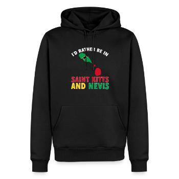St. Kitts und Nevis Flagge - Männer Premium Bio Hoodie - Schwarz - Vorne - Nico (187cm)