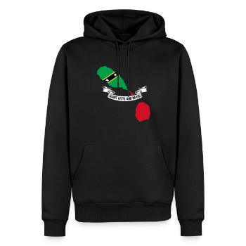 St. Kitts und Nevis Flagge - Männer Premium Bio Hoodie - Schwarz - Vorne - Nico (187cm)