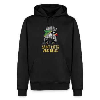 St. Kitts und Nevis Flagge - Männer Premium Bio Hoodie - Schwarz - Vorne - Nico (187cm)