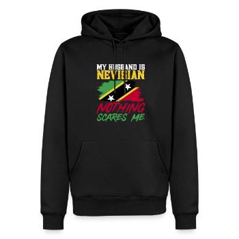 Drapeau de Saint-Kitts-et-Nevis - Sweat à capuche Premium bio Homme - noir - Devant - Nico (187cm)