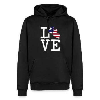 Liberia Flagge Liberianer - Männer Premium Bio Hoodie - Schwarz - Vorne - Nico (187cm)