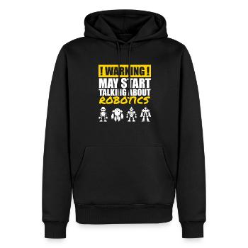 Droid Builder Funny Warning May Start Talking Abou - Men’s Premium Organic Hoodie - black - Front - Nico (187cm)