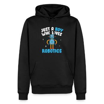 Droid Builder Robot Funny Just A Boy Who Loves Rob - Männer Premium Bio Hoodie - Schwarz - Vorne - Nico (187cm)