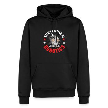 Construire un robot drôle facilement excité par un droïde robotique - Sweat à capuche Premium bio Homme - noir - Devant - Nico (187cm)