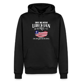 Drapeau du Libéria Libériens - Sweat à capuche Premium bio Homme - noir - Devant - Nico (187cm)