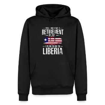 Drapeau du Libéria Libériens - Sweat à capuche Premium bio Homme - noir - Devant - Nico (187cm)