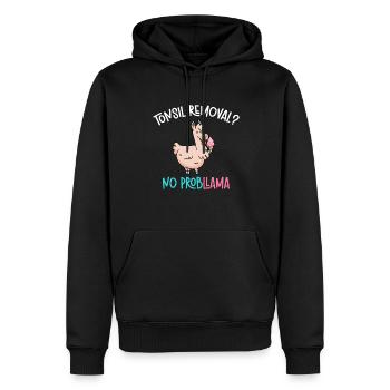 Amygdalectomie, récupération, amygdalectomie - Sweat à capuche Premium bio Homme - noir - Devant - Nico (187cm)
